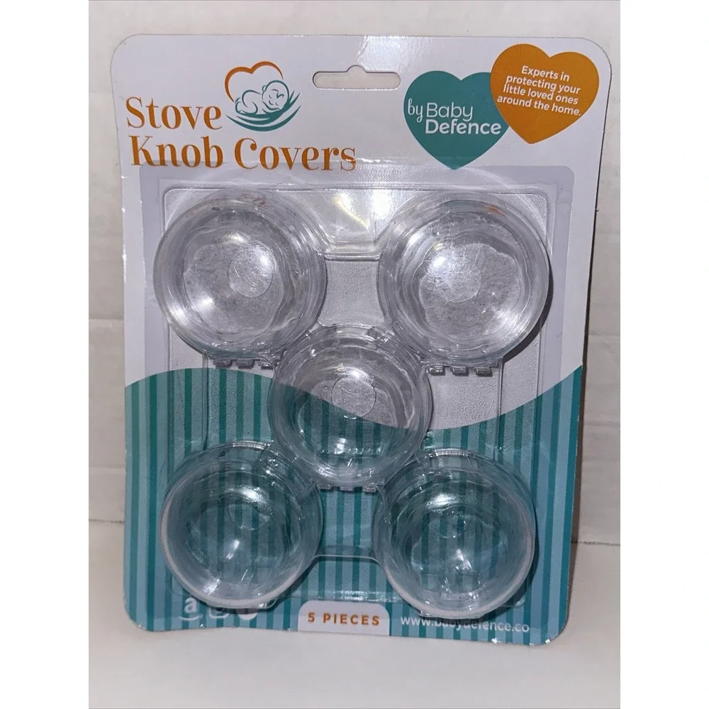 5 Pack Clear Stove Knob Safety Covers - Child Proof Lock for Kids Toddlers Baby